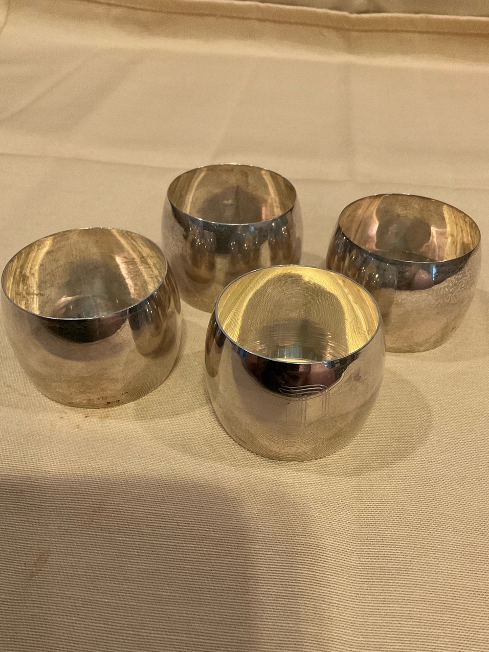 "R" Engraved Sterling Silver Napkin Rings - Picture 5 of 9